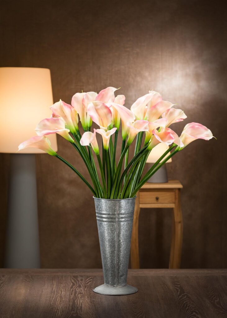 Calla artificiale in lattice rosa